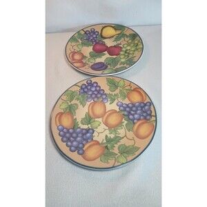 Vintage Set Of Two Decorative Fruit Plates For Display Only